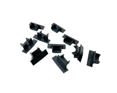 Aluminium Lighting Channel End Plugs. Colour: Black. Sold per 10/pack