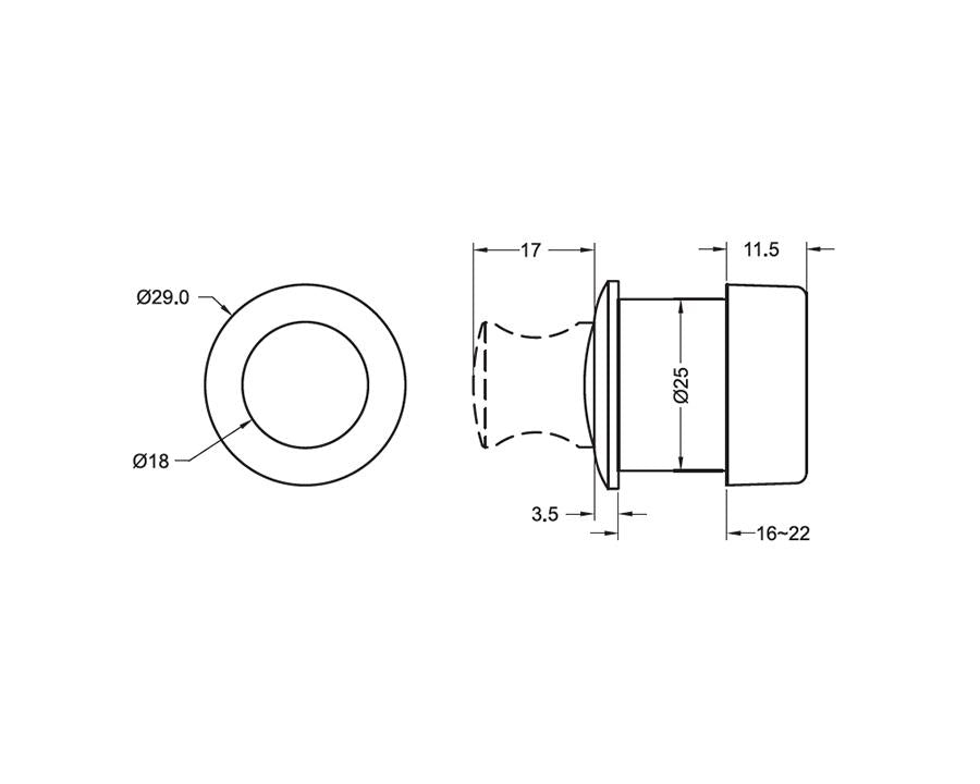 Armstrong Push Knob - Brush Nickel