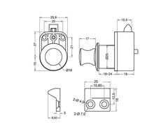 Armstrong Push Knob with Latch - Round
