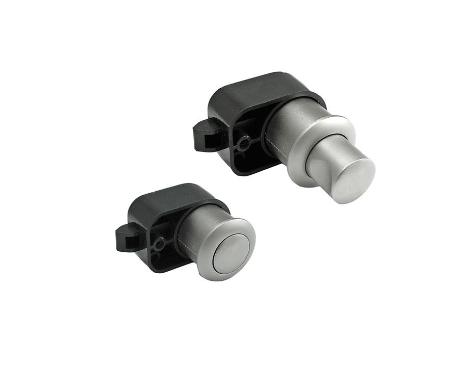 Armstrong Push Knob with Latch - Round Nickel. For door thickness 18-24mm