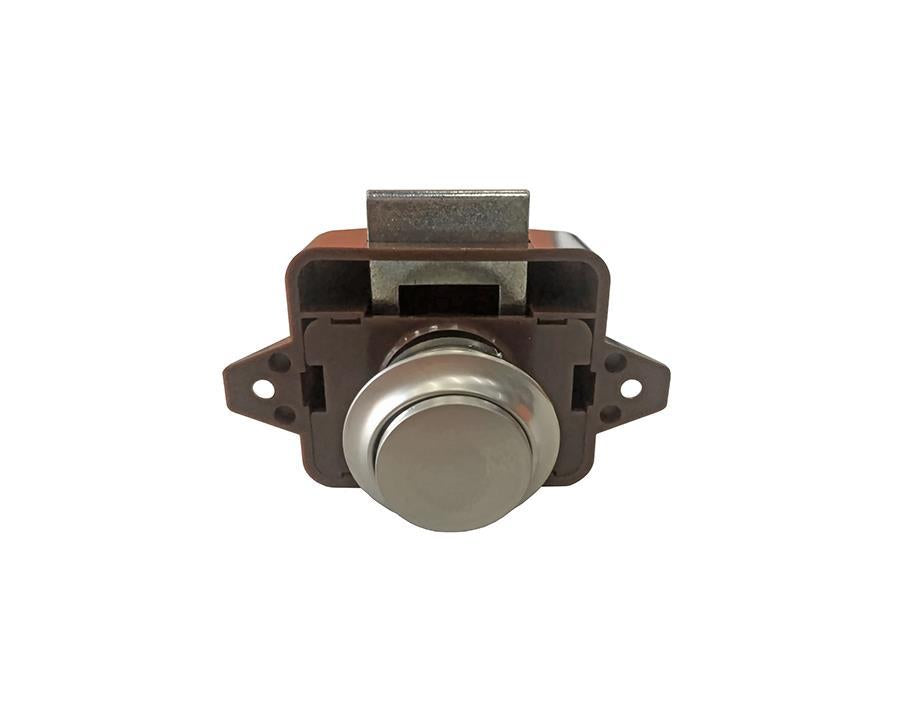 Armstrong Push Knob with Spring Latch. Colour: Brown. For door thickness 15-25mm