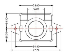 Armstrong Push Knob with Spring Latch. Colour: Brown. For door thickness 15-25mm