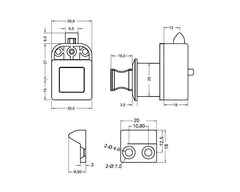 Armstrong Push Knob with Latch - Square