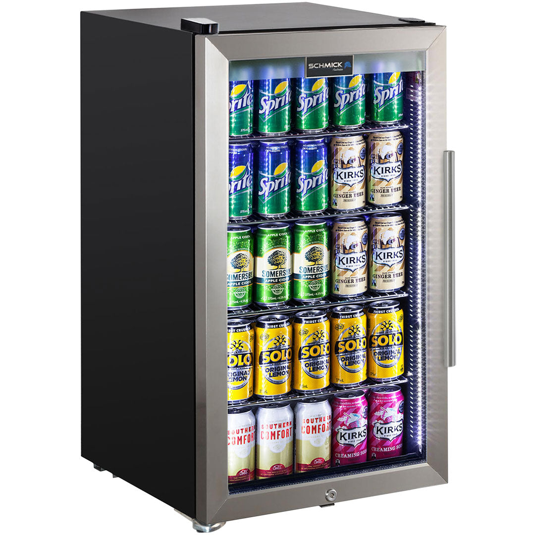 AAA Schmick Outdoor Triple Glazed Alfresco Bar Fridge With Led Strip Lights, Lock and LOW E Glass, indoor use also perfect! - Model HUS-SC88L-SS