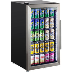 AAA Schmick Outdoor Triple Glazed Alfresco Bar Fridge With Led Strip Lights, Lock and LOW E Glass, indoor use also perfect! - Model HUS-SC88L-SS