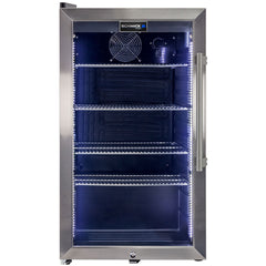 AAA Schmick Outdoor Triple Glazed Alfresco Bar Fridge With Led Strip Lights, Lock and LOW E Glass, indoor use also perfect! - Model HUS-SC88L-SS