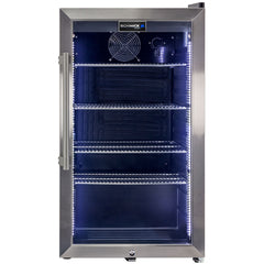 AAA Schmick Outdoor Triple Glazed Alfresco Bar Fridge With Led Strip Lights, Lock and LOW E Glass, indoor use also perfect! - Model HUS-SC88-SS