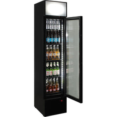 A Schmick Skinny Upright Glass Door Bar Fridge Triple Glazed LOW E Glass, Lock And LED Light Box - Model SS-P160FA