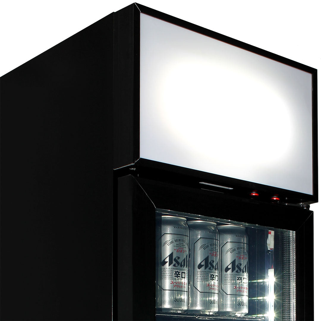 A Schmick Skinny Upright Glass Door Bar Fridge Triple Glazed LOW E Glass, Lock And LED Light Box - Model SS-P160FA