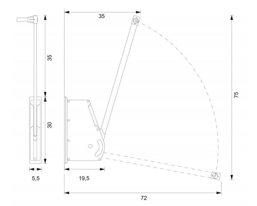 Ambos Wall Lift – Wardrobe Lift Rail/Pull Down Rail
