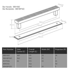 Barrington Backplate to Suit Bar Handle Bronze